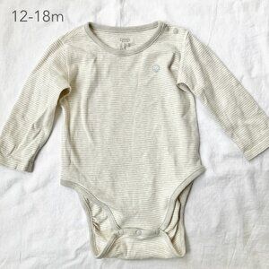 💙2/$25 Nest Designs 12-18 Months Baby Toddler Stripe Long Sleeve Bodysuit Grey